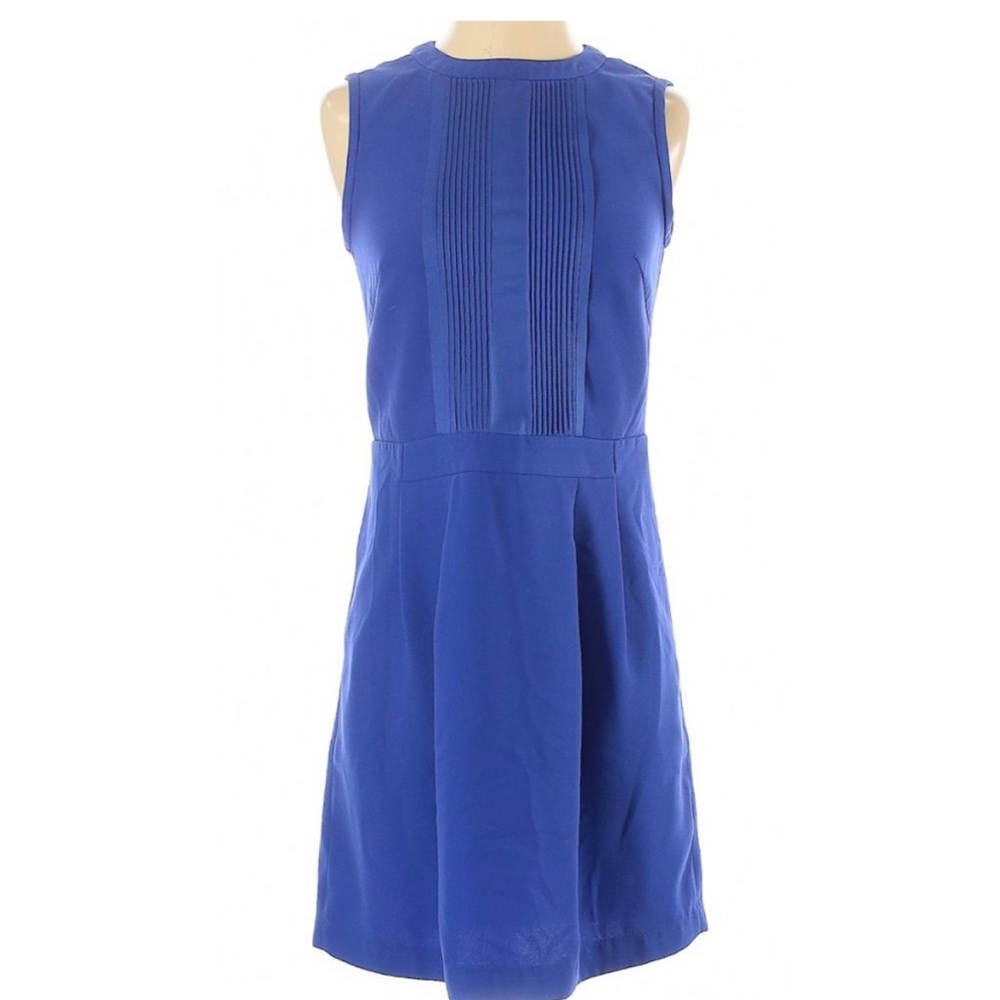 Madewell sleeveless royal blue pleated front dress